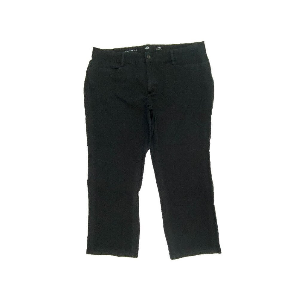 St. John's Bay Chino Pants Womens 20W Short Black Straight‎ Leg Mid Rise